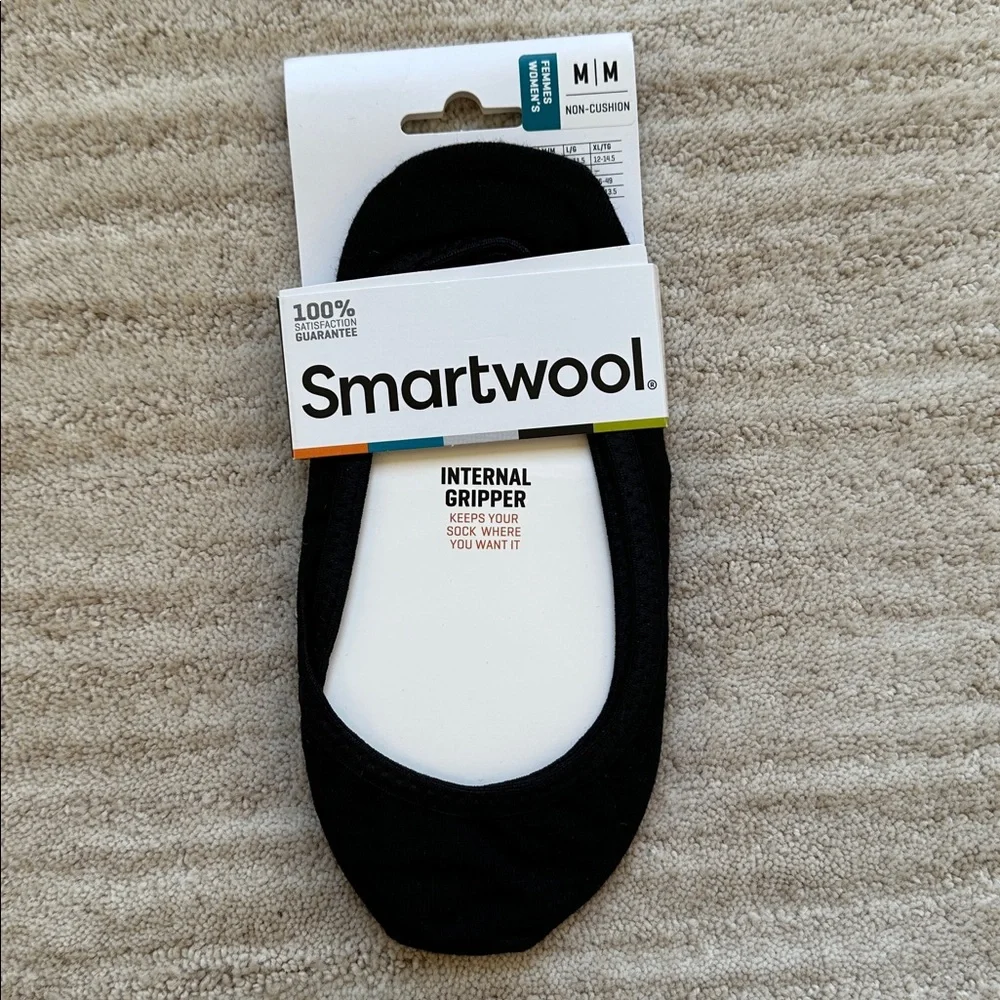 2 Pairs of NWT Smartwool Everyday No Show Socks Black Merino Wool Blend Medium